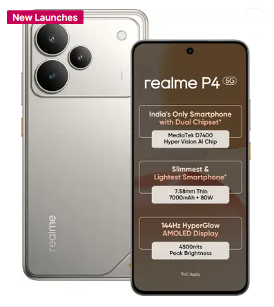 realme P4 5G (Steel Grey, 128 GB) (6 GB RAM)